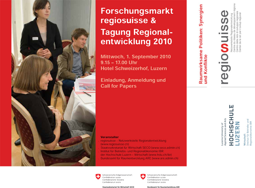 COMUNIS beim „Forschungsmarkt regiosuisse & Tagung Regionalentwicklung 2010“