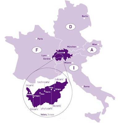 Map of Valais